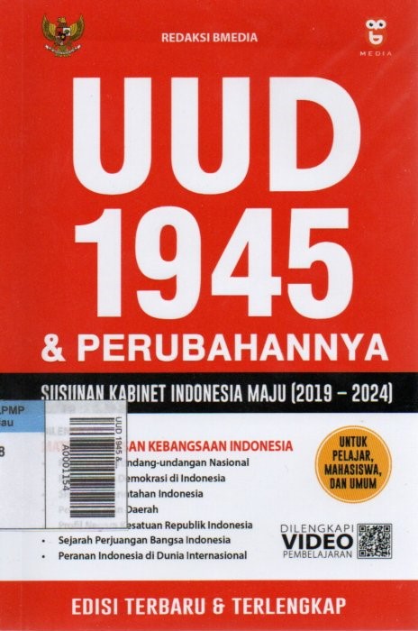 UUD 1945 & Perubahannya : Susunan Kabiner Indonesia Maju (2019-2024)